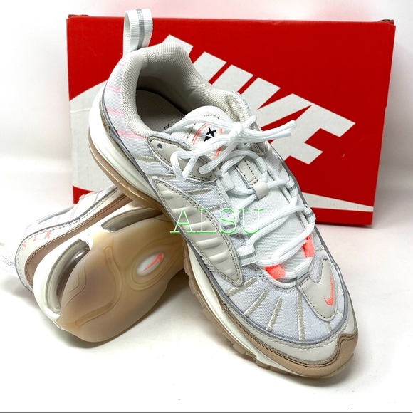 🎄SANTA’S DEAL 🎄 Nike Air Max 98 White Tan Women’s Sneakers Size 9.5 CI9907 100 - Picture 9 of 13